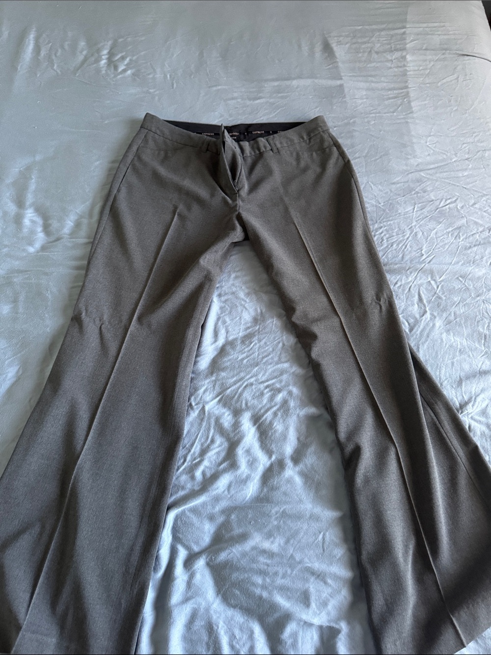 Express Men's Olive Brown Dress Pants - Tailored Flare